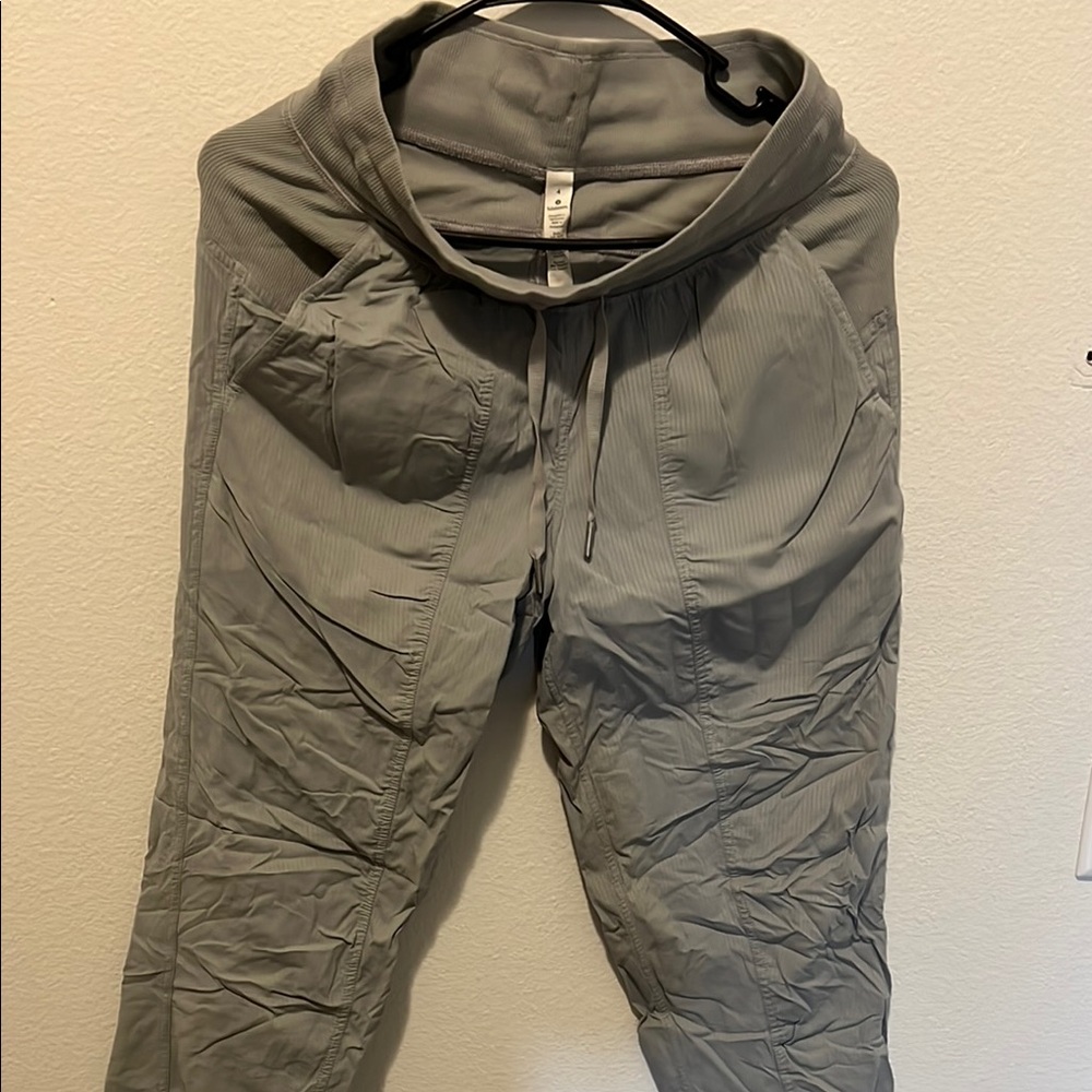Light Gray Casual Drawstring Pants